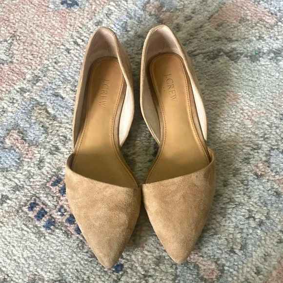 Crew Shoes J Crew Tan Flats Suede Loafers Poshmark
